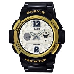 CASIO BABY-G นาฬิกาข้อมือ นาฬิกากันน้ำ นาฬิกาของแท้ ประกันศูนย์ CMG 1 ปี รุ่น BGA-210GGA-1B นาฬิกาสีดำ