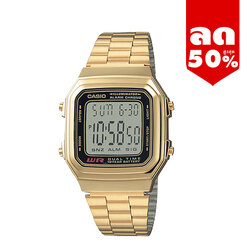 CASIO นาฬิกาคาสิโอ นาฬิกาข้อมือ นาฬิกากันน้ำ นาฬิกาของแท้ ประกันศูนย์ CMG 1 ปี รุ่น A-178WGA-1A นาฬิกาสีทอง