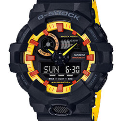CASIO G-SHOCK นาฬิกาข้อมือ นาฬิกากันน้ำ นาฬิกาของแท้ ประกันศูนย์ CMG 1 ปี รุ่น GA-700BY-1 นาฬิกาสีดำ