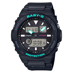 CASIO BABY-G นาฬิกาข้อมือ นาฬิกากันน้ำ นาฬิกาของแท้ ประกันศูนย์ CMG 1 ปี รุ่น BAX-100-1A นาฬิกาสีดำ