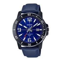 CASIO MID YEAR SALE นาฬิกาคาสิโอ พร้อมส่ง นาฬิกาข้อมือ นาฬิกากันน้ำ นาฬิกาของแท้ BTS ประกันศูนย์ CMG 1 ปี รุ่น MTP-VD01BL-2B นาฬิกาสีน้ำเงิน