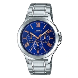 CASIO นาฬิกาคาสิโอ นาฬิกาข้อมือ นาฬิกากันน้ำ นาฬิกาของแท้ ประกันศูนย์ CMG 1 ปี รุ่น MTP-V300D-2A นาฬิกาสีเงิน