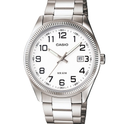 CASIO นาฬิกาคาสิโอ นาฬิกาข้อมือ นาฬิกากันน้ำ นาฬิกาของแท้ ประกันศูนย์ CMG 1 ปี รุ่น MTP-1302D-7B นาฬิกาสีเงิน