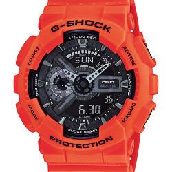 CASIO G-SHOCK นาฬิกาข้อมือ นาฬิกากันน้ำ นาฬิกาของแท้ ประกันศูนย์ CMG 1 ปี รุ่น GA-110MR-4A นาฬิกาสีส้ม