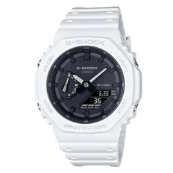 CASIO G-SHOCK นาฬิกาข้อมือ นาฬิกากันน้ำ นาฬิกาของแท้ ประกันศูนย์ CMG 1 ปี รุ่น GA-2100-7A นาฬิกาสีขาว