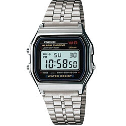 CASIO นาฬิกาคาสิโอ นาฬิกาข้อมือ นาฬิกากันน้ำ นาฬิกาของแท้ ประกันศูนย์ CMG 1 ปี รุ่น A-159W-N1DF นาฬิกาสีเงิน