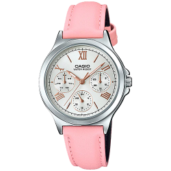 CASIO นาฬิกาคาสิโอ นาฬิกาข้อมือ นาฬิกากันน้ำ นาฬิกาของแท้ ประกันศูนย์ CMG 1 ปี รุ่น LTP-V300L-4A2 นาฬิกาสีชมพู