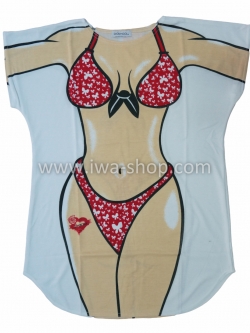 เสื้อสกรีนบิกินี่ ลายผีเสื้อแดง เสื้อลายบิกินี่ เสื้อยืดลายบิกินี่ เสื้อสกรีนลายบิกินี่ เสื้อลายชุดว่ายน้ำ เสื้อฮาๆ พิมพ์ลายเซ็กซี่ ชุดเดรสลายบิกินี่ ชุดไปทะเล ชุดเที่ยวทะเล เสื้อผ้าไปทะเล