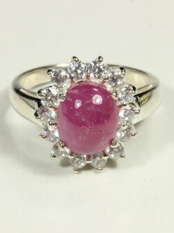 แหวนทับทิมแท้ตัวเรือนเงิน