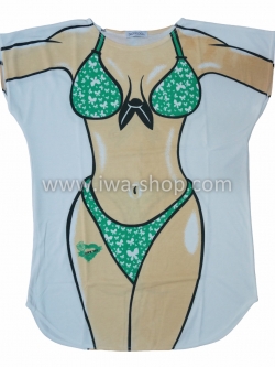 เสื้อสกรีนบิกินี่ ลายผีเสื้อเขียว เสื้อลายบิกินี่ เสื้อยืดลายบิกินี่ เสื้อสกรีนลายบิกินี่ เสื้อลายชุดว่ายน้ำ เสื้อฮาๆ พิมพ์ลายเซ็กซี่ ชุดเดรสลายบิกินี่ ชุดไปทะเล ชุดเที่ยวทะเล เสื้อผ้าไปทะเล