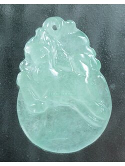 (ขายแล้ว)หยกน้ำแข็งแกะสลักรูปม้า icejade