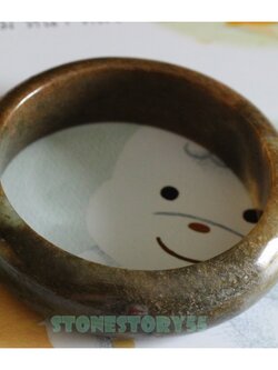 กำไลหยกพม่าแท้สีเขียวขี้ม้า6.4