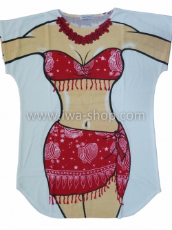 เสื้อสกรีนบิกินี่ ลายชุดฮาวายแดง เสื้อลายบิกินี่ เสื้อยืดลายบิกินี่ เสื้อสกรีนลายบิกินี่ เสื้อลายชุดว่ายน้ำ เสื้อฮาๆ พิมพ์ลายเซ็กซี่ ชุดเดรสลายบิกินี่ ชุดไปทะเล ชุดเที่ยวทะเล เสื้อผ้าไปทะเล