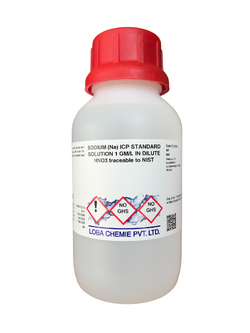 Sodium ICP Standard Solution 1 GM/L in Dilute HNO3 traceable to NISIT, 500 ml. Loba Chemie™