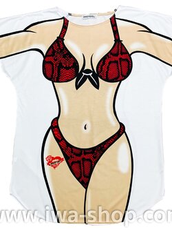 งูแดง เสื้อลายบิกินี่ เสื้อยืดลายบิกินี่ เสื้อสกรีนลายบิกินี่ เสื้อลายชุดว่ายน้ำ เสื้อฮาๆ พิมพ์ลายเซ็กซี่ ชุดเดรสลายบิกินี่