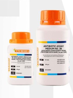 ANTIBIOTIC ASSAY MEDIUM NO. 36 (SOYA BEAN CASEIN DIGEST AGAR) (TRYPTONE SOYA AGAR), 500 g. TM MEDIA®