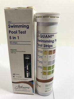 กระดาษทดสอบคุณภาพน้ำ สำหรับ สะว่ายน้ำ, Swimming Pool Test 5 in 1