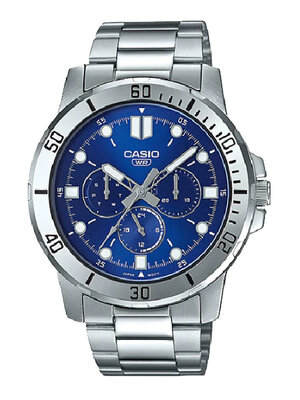 CASIO นาฬิกาคาสิโอ นาฬิกาข้อมือ นาฬิกากันน้ำ นาฬิกาของแท้ ประกันศูนย์ CMG 1 ปี รุ่น MTP-VD300D-2E นาฬิกาสีเงิน