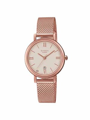 CASIO SHEEN นาฬิกาข้อมือ นาฬิกากันน้ำ นาฬิกาของแท้ ประกันศูนย์ CMG 1 ปี รุ่น SHE-4540CGM-4A นาฬิกาสีน้ำตาล