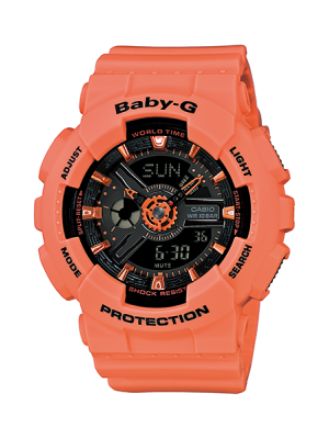CASIO BABY-G นาฬิกาข้อมือ นาฬิกากันน้ำ นาฬิกาของแท้ ประกันศูนย์ CMG 1 ปี รุ่น BA-111-4A2 นาฬิกาสีส้ม