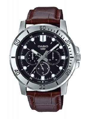 CASIO นาฬิกาคาสิโอ นาฬิกาข้อมือ นาฬิกากันน้ำ นาฬิกาของแท้ ประกันศูนย์ CMG 1 ปี รุ่น MTP-VD300L-1E นาฬิกาสีดำ