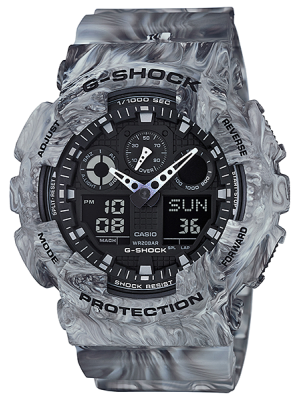 CASIO G-SHOCK นาฬิกาข้อมือ นาฬิกากันน้ำ นาฬิกาของแท้ ประกันศูนย์ CMG 1 ปี รุ่น GA-100MM-8A นาฬิกาสีเทา