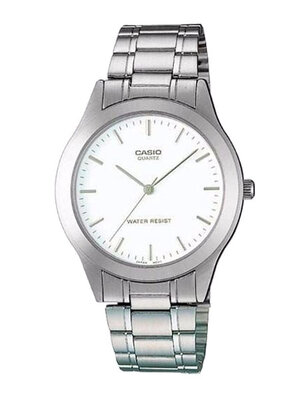 CASIO นาฬิกาคาสิโอ นาฬิกาข้อมือ นาฬิกากันน้ำ นาฬิกาของแท้ ประกันศูนย์ CMG 1 ปี รุ่น MTP-1128A-7A นาฬิกาสีเงิน
