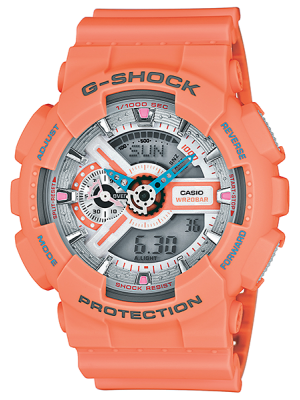 CASIO G-SHOCK นาฬิกาข้อมือ นาฬิกากันน้ำ นาฬิกาของแท้ ประกันศูนย์ CMG 1 ปี รุ่น GA-110DN-4A นาฬิกาสีส้ม