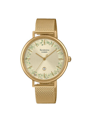 CASIO SHEEN นาฬิกาข้อมือ นาฬิกากันน้ำ นาฬิกาของแท้ ประกันศูนย์ CMG 1 ปี รุ่น SHE-4539FGM-9A นาฬิกาสีทอง