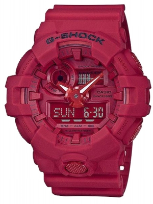 CASIO MID YEAR SALE G-SHOCK พร้อมส่ง นาฬิกาข้อมือ นาฬิกากันน้ำ นาฬิกาของแท้ ประกันศูนย์ CMG 1 ปี รุ่น GA-735C-4A นาฬิกาสีแดง