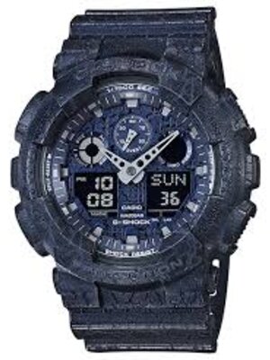 CASIO G-SHOCK นาฬิกาข้อมือ นาฬิกากันน้ำ นาฬิกาของแท้ ประกันศูนย์ CMG 1 ปี รุ่น GA-100CG-2A นาฬิกาสีน้้้ำเงิน