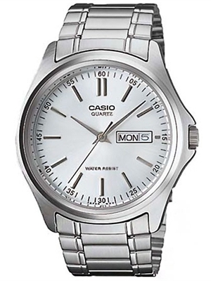 CASIO นาฬิกาคาสิโอ นาฬิกาข้อมือ นาฬิกากันน้ำ นาฬิกาของแท้ ประกันศูนย์ CMG 1 ปี รุ่น MTP-1239D-7A นาฬิกาสีเงิน