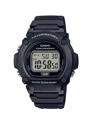 CASIO นาฬิกาคาสิโอ นาฬิกาข้อมือ นาฬิกากันน้ำ นาฬิกาของแท้ ประกันศูนย์ CMG 1 ปี รุ่น W-219H-1A นาฬิกาสีดำ