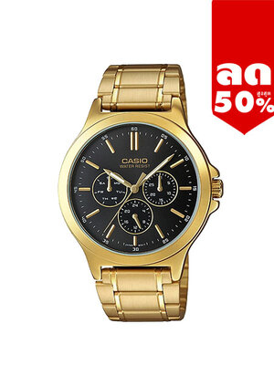 CASIO MID YEAR SALE นาฬิกาคาสิโอ พร้อมส่ง นาฬิกาข้อมือ นาฬิกากันน้ำ นาฬิกาของแท้ BTS ประกันศูนย์ CMG 1 ปี รุ่น MTP-V300G-1A นาฬิกาสีทอง