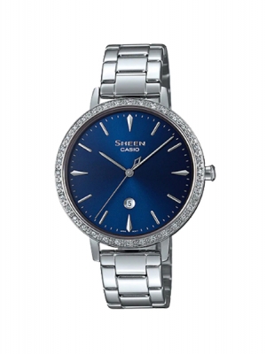 CASIO SHEEN นาฬิกาข้อมือ นาฬิกากันน้ำ นาฬิกาของแท้ ประกันศูนย์ CMG 1 ปี รุ่น SHE-4535YD-2A นาฬิกาสีเงิน