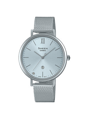 CASIO SHEEN นาฬิกาข้อมือ นาฬิกากันน้ำ นาฬิกาของแท้ ประกันศูนย์ CMG 1 ปี รุ่น SHE-4539SM-2A นาฬิกาสีเงิน