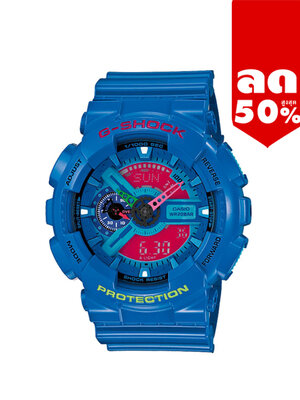 CASIO G-SHOCK นาฬิกาข้อมือ นาฬิกากันน้ำ นาฬิกาของแท้ ประกันศูนย์ CMG 1 ปี รุ่น GA-110HC-2ADR นาฬิกาสีน้้ำเงิน