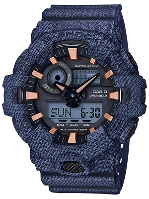 CASIO G-SHOCK นาฬิกาข้อมือ นาฬิกากันน้ำ นาฬิกาของแท้ ประกันศูนย์ CMG 1 ปี รุ่น GA-700DE-2A นาฬิกาสีน้ำเงิน