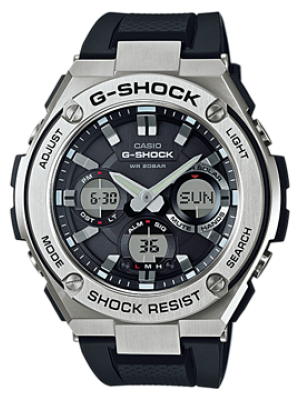 CASIO G-SHOCK นาฬิกาข้อมือ นาฬิกากันน้ำ นาฬิกาของแท้ ประกันศูนย์ CMG 1 ปี รุ่น GST-S110-1A นาฬิกาสีเงิน