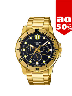 Casio MID YEAR SALE นาฬิกาคาสิโอ พร้อมส่ง นาฬิกาข้อมือ นาฬิกากันน้ำ นาฬิกาของแท้ BTS ประกันศูนย์ CMG 1 ปี รุ่น MTP-VD300G-1E นาฬิกาสีทอง