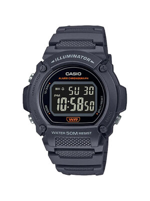 CASIO นาฬิกาคาสิโอ นาฬิกาข้อมือ นาฬิกากันน้ำ นาฬิกาของแท้ ประกันศูนย์ CMG 1 ปี รุ่น W-219H-8B นาฬิกาสีดำ