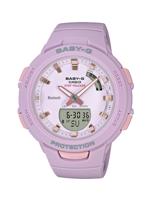 CASIO BABY-G นาฬิกาข้อมือ นาฬิกากันน้ำ นาฬิกาของแท้ ประกันศูนย์ CMG 1 ปี รุ่น BSA-B100-4A2 นาฬิกาสีม่วง