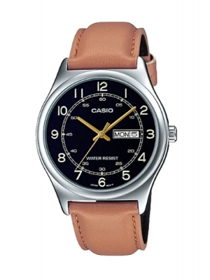 CASIO นาฬิกาคาสิโอ นาฬิกาข้อมือ นาฬิกากันน้ำ นาฬิกาของแท้ ประกันศูนย์ CMG 1 ปี รุ่น MTP-V006L-1B3 นาฬิกาสีน้ำตาล
