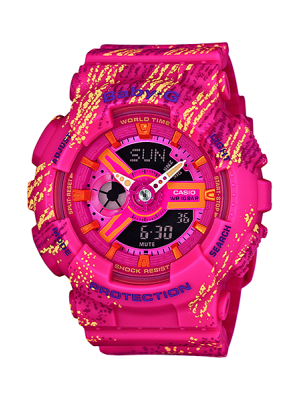 CASIO BABY-G นาฬิกาข้อมือ นาฬิกากันน้ำ นาฬิกาของแท้ ประกันศูนย์ CMG 1 ปี รุ่น BA-110TX-4A นาฬิกาสีชมพู