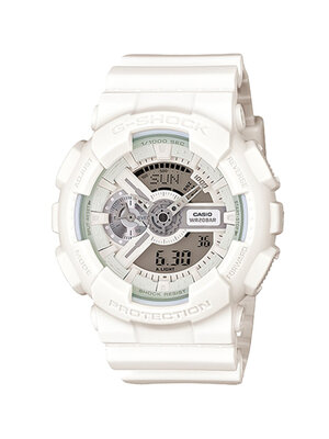 CASIO G-SHOCK นาฬิกาข้อมือ นาฬิกากันน้ำ นาฬิกาของแท้ ประกันศูนย์ CMG 1 ปี รุ่น GA-110BC-7A นาฬิกาสีขาว