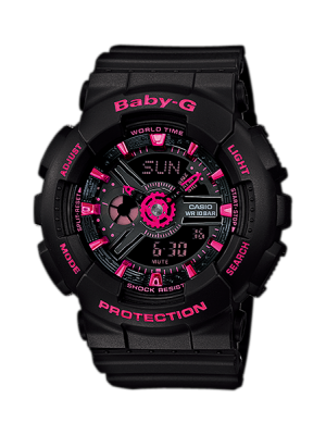 CASIO BABY-G นาฬิกาข้อมือ นาฬิกากันน้ำ นาฬิกาของแท้ ประกันศูนย์ CMG 1 ปี รุ่น BA-111GGA-1A นาฬิกาสีดำ