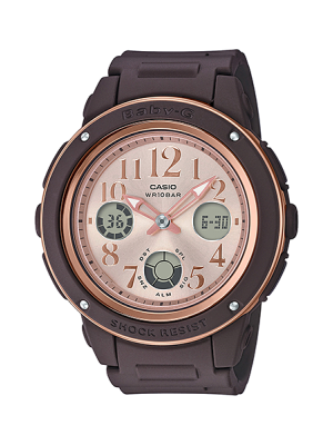 CASIO BABY-G นาฬิกาข้อมือ นาฬิกากันน้ำ นาฬิกาของแท้ ประกันศูนย์ CMG 1 ปี รุ่น BGA-150PG-5B1 นาฬิกาสีน้ำตาล