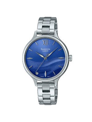 CASIO SHEEN นาฬิกาข้อมือ นาฬิกากันน้ำ นาฬิกาของแท้ ประกันศูนย์ CMG 1 ปี รุ่น SHE-4550D-2B นาฬิกาสีเงิน