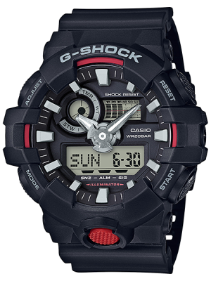 CASIO MID YEAR SALE G-SHOCK นาฬิกาข้อมือ นาฬิกากันน้ำ นาฬิกาของแท้ ประกันศูนย์ CMG 1 ปี รุ่น GA-700-1A นาฬิกาสีดำ