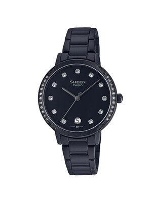 CASIO SHEEN นาฬิกาข้อมือ นาฬิกากันน้ำ นาฬิกาของแท้ ประกันศูนย์ CMG 1 ปี รุ่น SHE-4056BD-1 นาฬิกาสีดำ